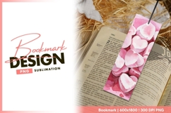 Watercolor hearts pink candy bookmark png Product Image 1