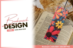 Colorful retro floral pattern bookmark png Product Image 1