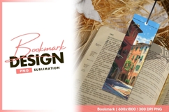 Italian architecture artwork colorful buildings bookmark png Product Image 1