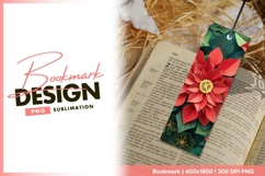 Paper poinsettia christmas botanical bookmark png Product Image 1