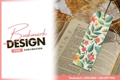 Elegant floral leaves seamless pattern botanical bookmark Product Image 1