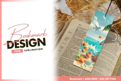 Playful beach scene summer holiday elements bookmark Product Image 1