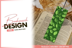 Green leaves paper cut style background bookmark design png Product Image 1