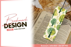 Playful tree pattern in green shades bookmark png Product Image 1
