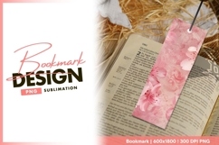 Floral sakura blossom pink textured background bookmark png Product Image 1