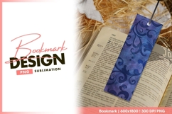Dark blue swirls elegant abstract bookmark png Product Image 1
