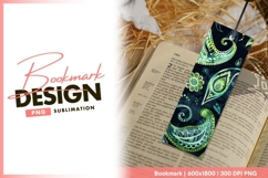 Green paisley floral pattern bookmark png Product Image 1