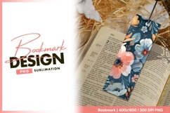 Watercolor flowers on dark background for bookmark Product Image 1