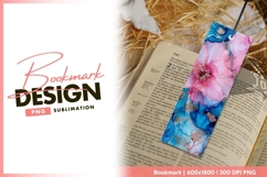 Pink and blue floral abstract art bookmark png Product Image 1