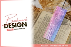 Pastel rainbow glitter drips bookmark png Product Image 1