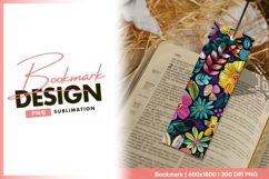 Vivid floral pattern on dark background bookmark png Product Image 1