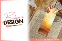 Autumn leaves golden sunset rustic texture bookmark png Product Image 1