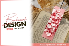 Paper hearts butterflies flowers bookmark png Product Image 1