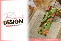 Cactus plants with flowers and pots bookmark png Product Image 1