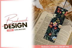 Embroidered floral seamless pattern dark background bookmark Product Image 1