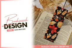 Autumn embroidery fall leaves elegant bookmark png Product Image 1