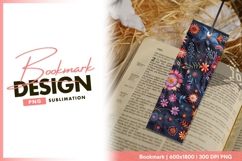 Floral embroidered pattern bookmark png Product Image 1