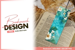 Tropical watercolor background with plumeria bookmark png Product Image 1