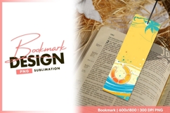 Summer beach illustration with banana fruit bookmark png Product Image 1