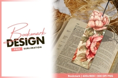 Vintage floral peonies bookmark design element bookmark png Product Image 1