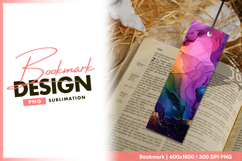 Vivid alcohol ink abstract fluid art painting bookmark png Product Image 1