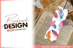 Watercolor feathers illustration pattern colorful bookmark Product Image 1