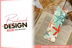 Sea stars watercolor pattern bookmark png Product Image 1