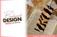 Abstract black orange texture wavy stripes grunge bookmark Product Image 1