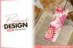 Pink watercolor floral pattern bookmark png Product Image 1