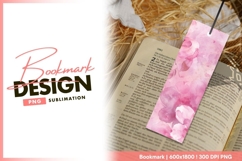 Pink floral watercolor background art bookmark png Product Image 1