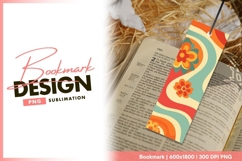 Retro floral wave background bookmark png Product Image 1