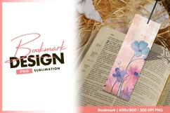 Pastel flowers watercolor background bookmark png Product Image 1