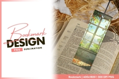 Floral window overlooking city bookmark png Product Image 1