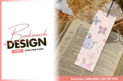 Cute bunny and floral pattern bookmark png Product Image 1