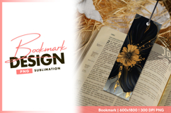 Golden flower on dark fluid background bookmark png Product Image 1