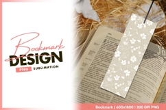 Delicate floral pattern beige background bookmark png Product Image 1