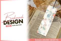 Watercolor floral bookmark design Product Image 1