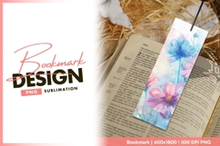 Watercolor floral bookmark design for sublimation Product Image 1