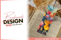Artistic floral bookmark design for sublimation png Product Image 1