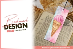 Watercolor ice cream bookmark design Product Image 1
