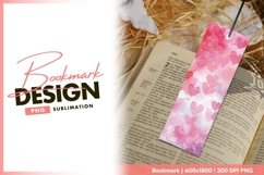Pink hearts watercolor bookmark bible scripture design Product Image 1