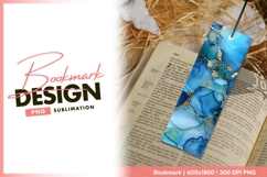 Abstract blue watercolor bookmark Product Image 1