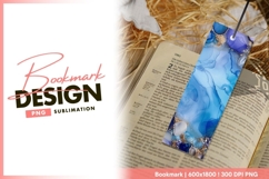 Elegant blue bookmark design for sublimation Product Image 1