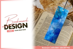 Blue alcohol ink bookmark design Product Image 1