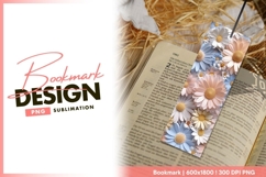 Pastel Daisy Flowers Arrangement in Pink bookmark png design Product Image 1
