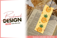 Cartoon Pineapple Pattern with Smiling Faces bookmark png Product Image 1