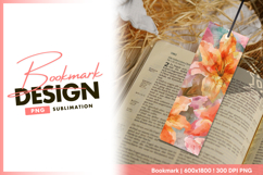 Watercolor floral vertical background for bookmark png Product Image 1