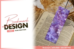 Close up of layered purple flowers with bookmark png design Product Image 1