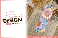 Pastel Sunflower Floral Arrangement on bookmark png design Product Image 1