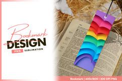 Rainbow colored abstract paper hearts background bookmark Product Image 1